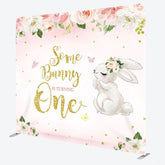 Aperturee - Aperturee Flower And Rabbit Fabric Backdrop Cover for Birthday